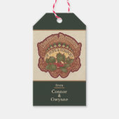Kerst en Yule Blessings Custom Green Holiday Cadeaulabel (Voorkant)