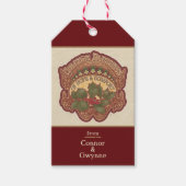 Kerst en Yule Zegeningen Custom Red Holiday Cadeaulabel (Voorkant)