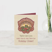 Kerst en Yule Zegeningen Gevouwen Uitnodiging (Voorkant)