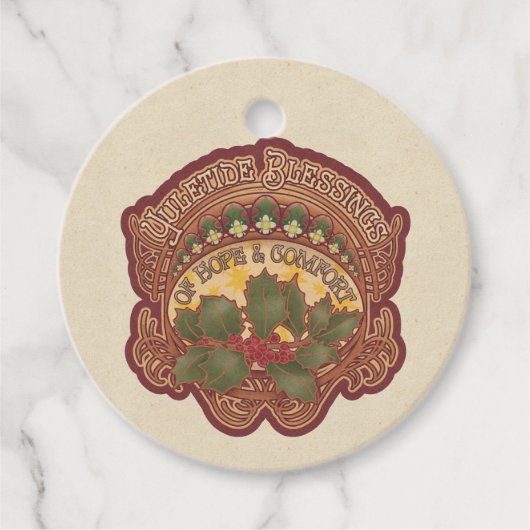 Kerst en Yule Zegeningen Stijl Labels (Voorkant)