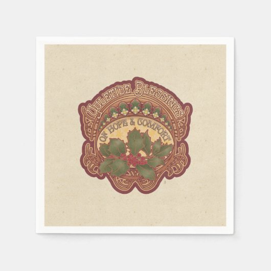 Kerst en Yule Zegeningen Vakantie Servet (Voorkant)