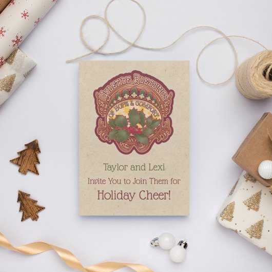 Kerst en Yule Zegeningen Vakantie Uitnodiging