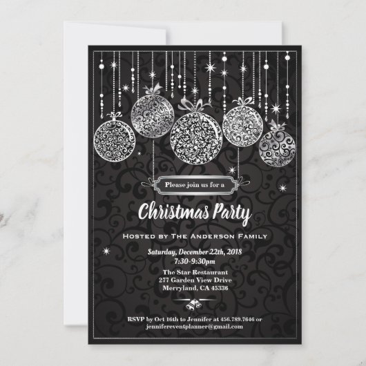 Kerst- en zilverversieringen kaart (Voorkant)