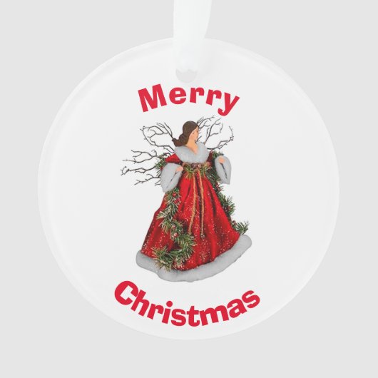 Kerst Engel Acryl Ornament (voorkant)