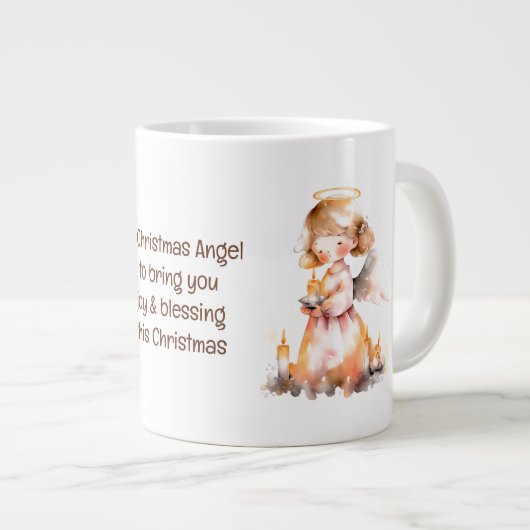 Kerst Engel Blessing Grote Koffiekop (Voorkant rechts)