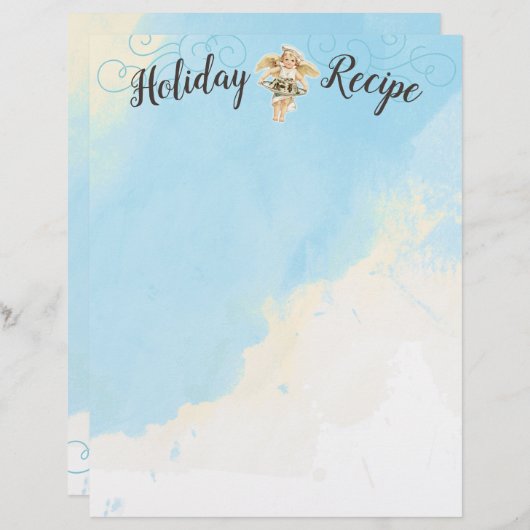 Kerst engel chef vakantie recept briefpapier (Voorkant / Achterkant)