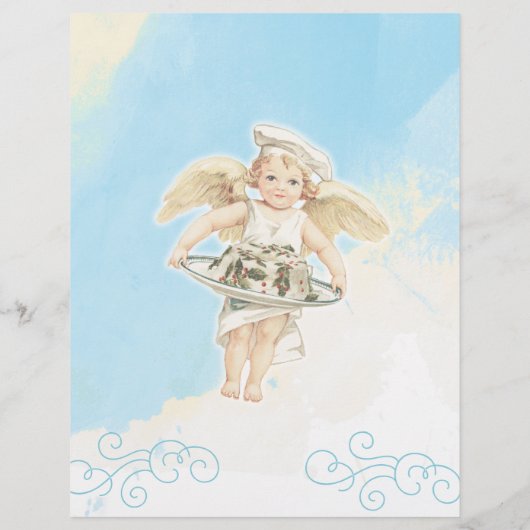 Kerst engel chef vakantie recept briefpapier (Achterkant)