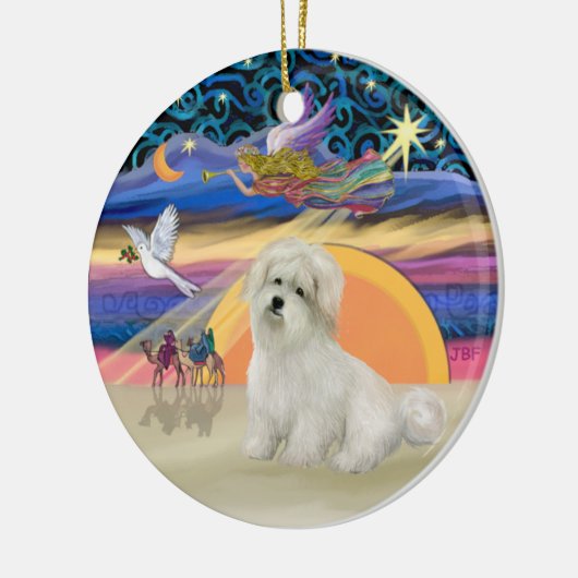 Kerst Engel - Coton de Tulear Keramisch Ornament (Links)
