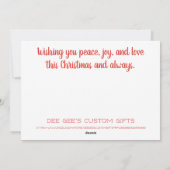 Kerst engel en kardinaal feestdagenkaart (Achterkant)