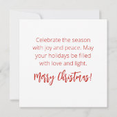 Kerst engel en kardinaal kaart (Achterkant)