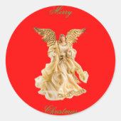 Kerst Engel Envelope Seals Ronde Sticker (Voorkant)