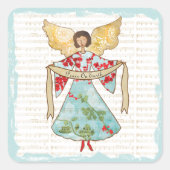 Kerst Engel Gepersonaliseerd Vierkante Sticker (Voorkant)
