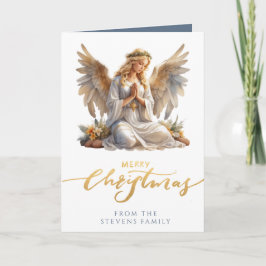 Kerst engel gevouwen foto kaart