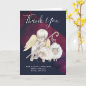 Kerst Engel Herder met Lambs Dank U Kaart (Gele Bloem)