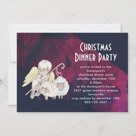 Kerst Engel Herder met Lambs Kerstmis Kaart (Voorkant)