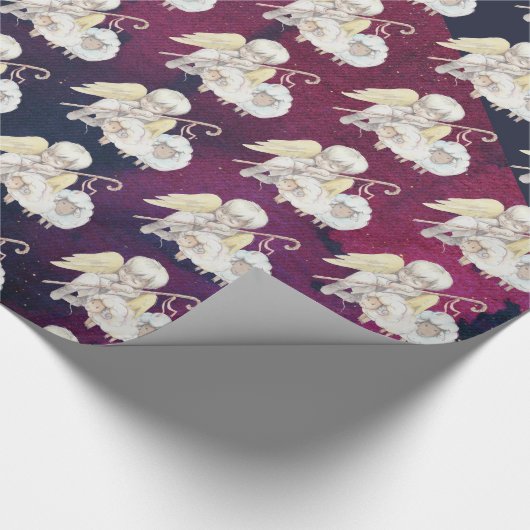 Kerst Engel Herder met Lambs Patroon Cadeaupapier (Hoek)