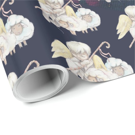 Kerst Engel Herder met Lambs Patroon Cadeaupapier (Rol Hoek)