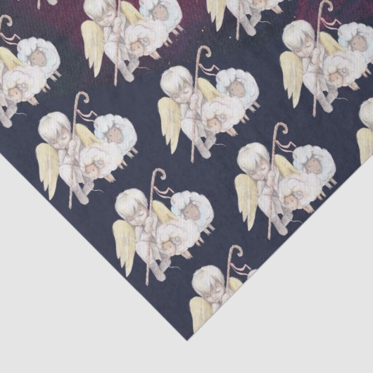 Kerst Engel Herder met Lambs Patroon Tissuepapier (Detail)