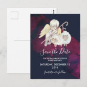 Kerst Engel Herder met Lambs Save the Date Briefkaart (Voorkant / Achterkant)
