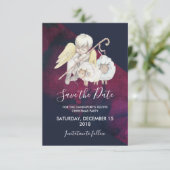 Kerst Engel Herder met Lambs Save the Date Kaart (Staand voorkant)