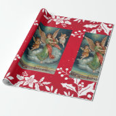 Kerst Engel Holly COLLAGE inpakpapier (Uitgerold)