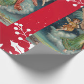 Kerst Engel Holly COLLAGE inpakpapier (Hoek)