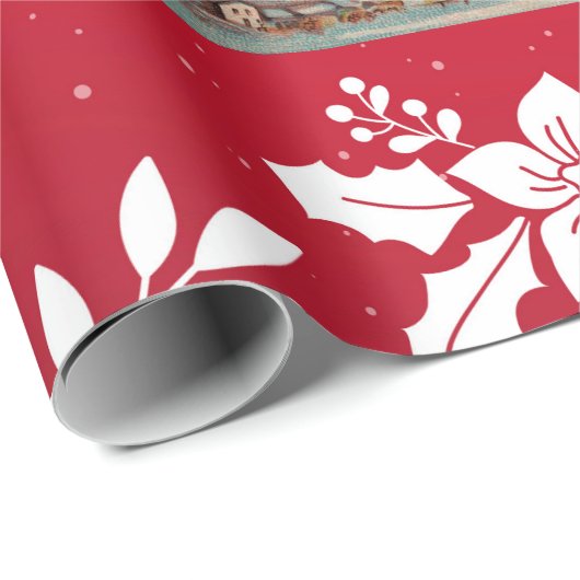 Kerst Engel Holly COLLAGE inpakpapier (Rol Hoek)