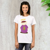 Kerst engel in Paarse vrouwen T-shirt