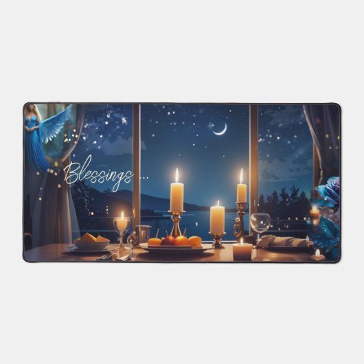 Kerst Engel Kaars Licht Bureaumat (Voorkant)