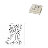 Kerst engel kunst stempel (Gestempeld)