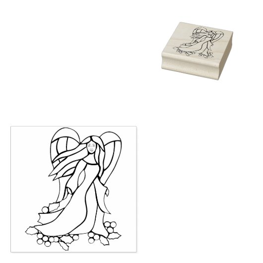 Kerst engel kunst stempel (Gestempeld)