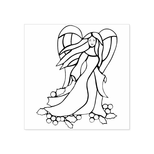 Kerst engel kunst stempel (Afrduk)