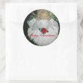 Kerst engel ornament, Merry Ch... - Gepersonalisee Ronde Sticker (Tas)