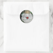Kerst engel ornament, Vrolijk kerstfeest! Ronde Sticker (Tas)