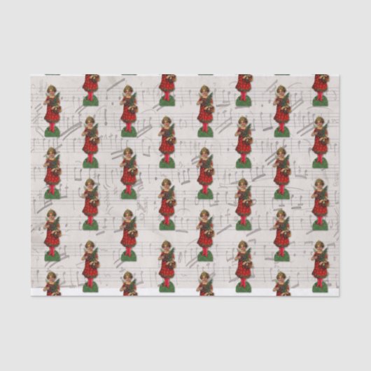 Kerst Engel  Religie Victoriaans Meisje Tissuepapier (Voorkant)