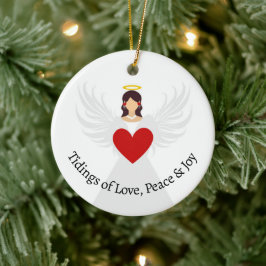 Kerst Engel Rode Hart Liefde Vrede Joy Naam Gift Keramisch Ornament