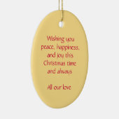 Kerst engel rust, geluk rood ornament (Rechts)