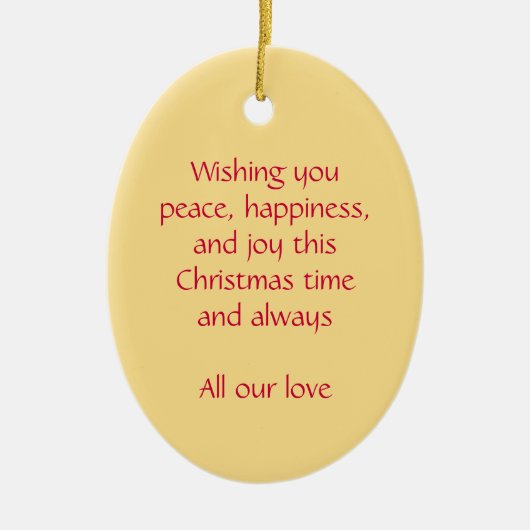 Kerst engel rust, geluk rood ornament (Voorkant)