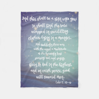 Kerst Engel Schrift Fleece Deken