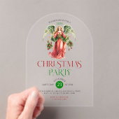 Kerst engel typografie kerstfeest in acryl uitnodigingen (Insitu (Draagbaar))