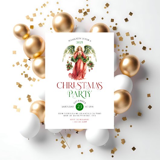 Kerst engel typografie kerstfeest in kaart