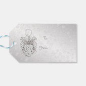 Kerst Engel van de Vrede Zilvergrijs "Aan: Van:" Cadeaulabel (Achterkant Horizontaal)