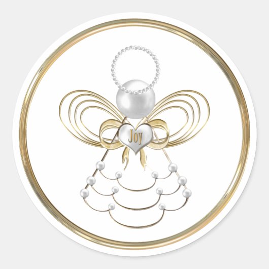 Kerst Engel van de Vreugde Sticker (Voorkant)