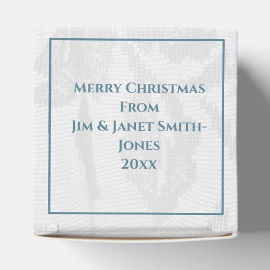 Kerst Engel van Geloof Blauw Filigraan en Kant Bedankdoosjes (Bovenkant)