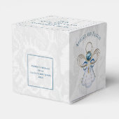 Kerst Engel van Geloof Blauw Filigraan en Kant Bedankdoosjes (Achterkant)