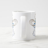 Kerst Engel van Geloof Elegant Blauw Goud Grote Koffiekop (Achterkant)