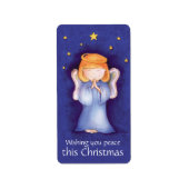 Kerst engel vrede blauwe sticker (Voorkant)