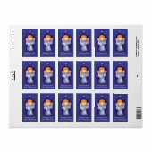 Kerst engel vrede blauwe sticker (Full Sheet)