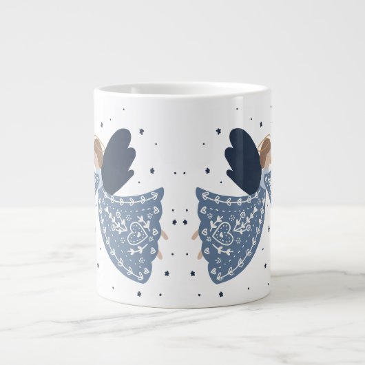 Kerst Engel Vrede op Aarde Vakantie Hartelijk Grote Koffiekop (Voorkant)