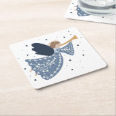 Kerst Engel Vrede op Aarde Vakantie Hartelijk Kartonnen Onderzetters (Schuin)